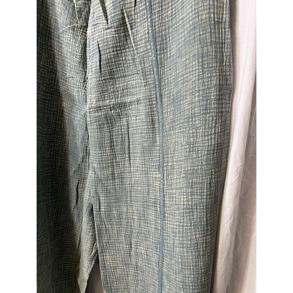 Zenana Teal Gauze Cotton Wide Leg Overalls Jumpsuit Boho New - Picture 5 of 8